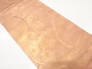 アンティーク　御簾に花鳥模様織出し袋帯（材料）